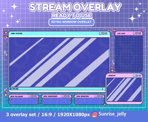 Retro Windows Aesthetic, Stream Overlay Aesthetic, Computer Window Aesthetic, Aesthetic Computer Screen, Computer Screen Overlay, Computer Screen Aesthetic, Stream Template, Retro Windows, Twitch Layout