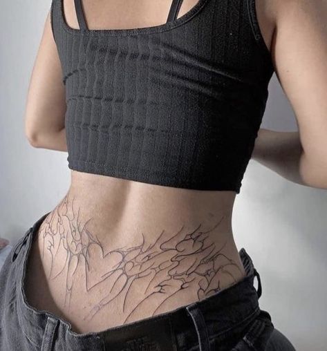 Tramp Stamp Tattoos, Belly Tattoos, Grunge Tattoo, Belly Tattoo, Intricate Tattoo, Dainty Tattoos, Aesthetic Tattoo, Dope Tattoos, Simplistic Tattoos