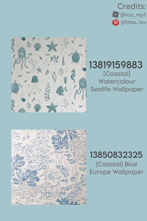 Wallpaper Decals Bloxburg, Beach House Layout, Beach House Wallpaper, Codes Wallpaper, Decals Bloxburg, Summer Decal, Bloxburg Beach House, Wallpaper Decals, Modern Decals