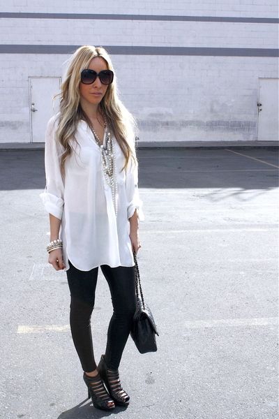 ; White Blouse Outfit, Long White Blouse, Outfits Leggins, Long White Shirt, Oversized White Shirt, White Shirt Outfits, Classic White Shirt, Daily Outfit Inspiration, Stylish Celebrities