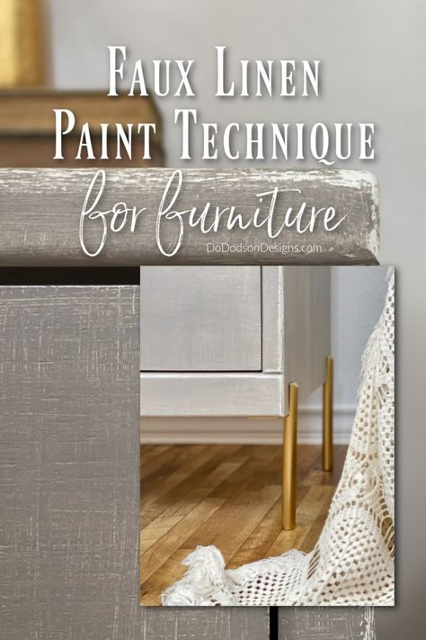 Linen Paint Technique, Suede Paint, Faux Painting Techniques, Texture Painting Techniques, Diy Painted Furniture, Furniture Redos, How To Paint Furniture, Furniture Painting Techniques, Linen Furniture