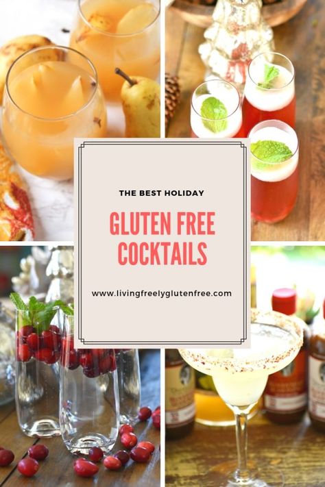 Easy Gluten Free Holiday Cocktail Recipes that you will love serving and sipping! Always make sure that you are using gluten free alcohol when making your drinks. #glutenfree #glutenfreecocktails Gluten Free Alcoholic Drinks, Dairy Free Cocktails, Gluten Free Entertaining, Christmas Cocktail Recipes, Gluten Free Cocktails, Holiday Cocktail Recipes, Gluten Free Christmas Recipes, Gluten Free Diet Plan, Gluten Free Holiday Recipes