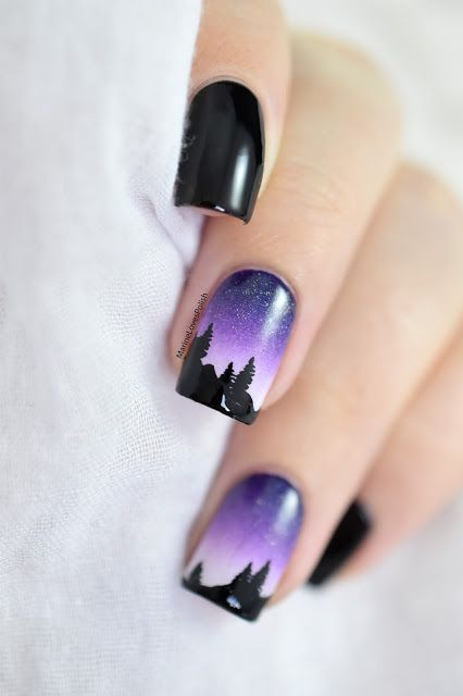 Landscape Nail Art, Mountain Nails, Neutral Nail Designs, Back To School Nails, Magic Nails, Dark Magic, School Nails, Toes Designs, Winter Nail Art