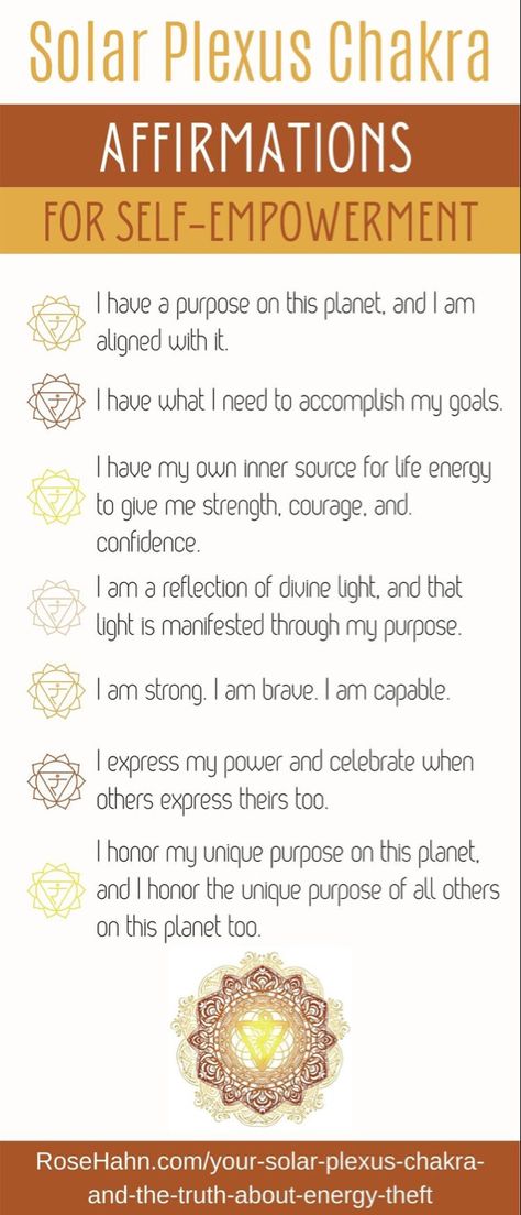 How To Reclaim Your Energy, Solar Plexus Affirmations, Solar Plexus Chakra Affirmation, Empowerment Affirmations, Solar Chakra, Solar Plexus Chakra Healing, Forms Of Energy, The Solar Plexus Chakra, Sacral Chakra Healing