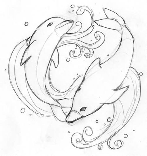 Dolphin Tattoos, Dolphin Drawing, Dolphin Tattoo, Dolphins Tattoo, Dolphin Coloring Pages, Ear Tattoos, Dolphin Art, Tattoo Art Drawings, Tattoo Flash