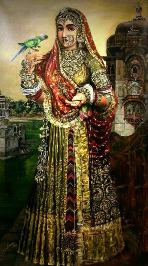 Insta / fb - raajghraanno Rani Padmavati, Rajasthani Bride, Rajasthani Painting, Ladylike Dress, Rajasthani Dress, Rajputi Dress, Royal Indian, Indian Bride Outfits, Indian Art Gallery