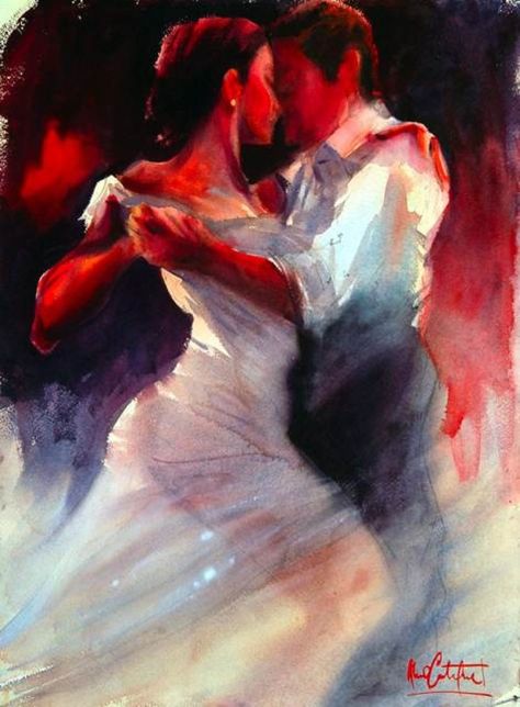 Tango Passion by Alvaro Castagnet Art Tango, Paar Illustration, Tango Art, Dancing Together, Dance Paintings, Soyut Sanat Tabloları, People Dancing, Dance Art, Ballroom Dance