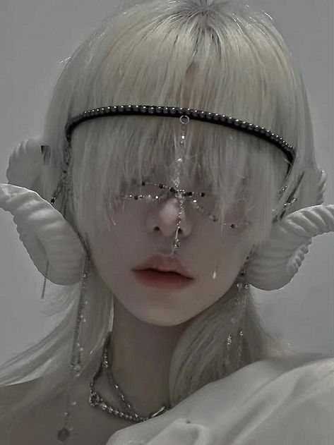 White Hair, Headpiece, Angel, Halloween, Skin, Silver, Hair, White