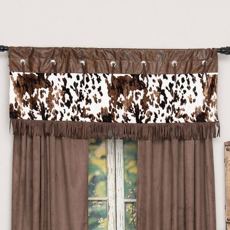 Durango Faux Cowhide Valance Rustic Curtains Farmhouse Style, Curtains Farmhouse Style, Western Curtains, Western Bedrooms, Curtains Farmhouse, Western Bedroom Decor, Western Rooms, Western Bedroom, Black Forest Decor