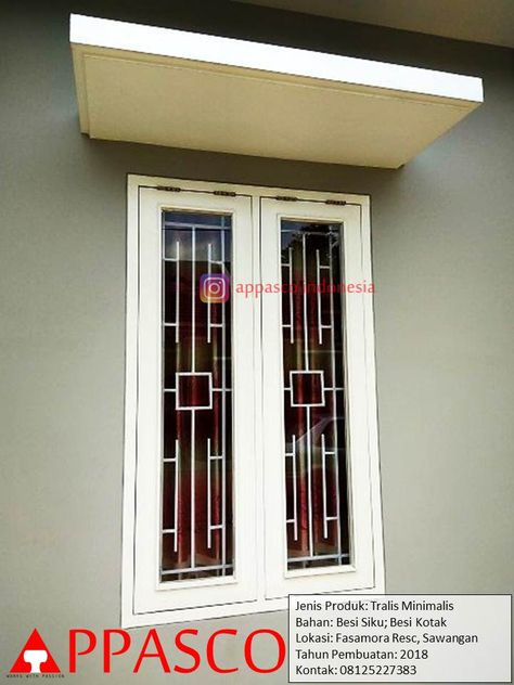 Teralis Jendela Minimalis di Sawangan Fasamora Residence - Jual Kanopi Tralis Kanopi Jendela, Teralis Jendela, Wooden Window Design, Modern Window Design, Window Grills, Modern Window Grill, Wallpaper Designs For Walls, Home Window Grill Design, Window Grill Design Modern