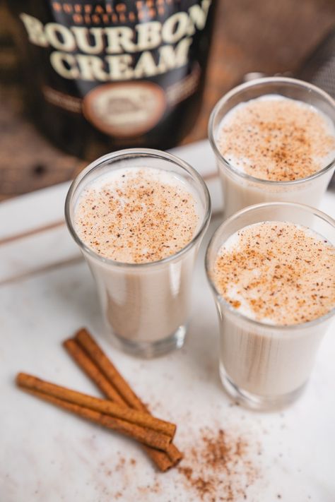 Bourbon Cream Drink Recipes, Buffalo Trace Bourbon Cream Recipes, Bourbon Cream Recipes, Bourbon Cream Drinks, Bourbon Cream Cocktail, Tiramisu Shots, Winter Shots, Buffalo Trace Bourbon, Classy Cocktails