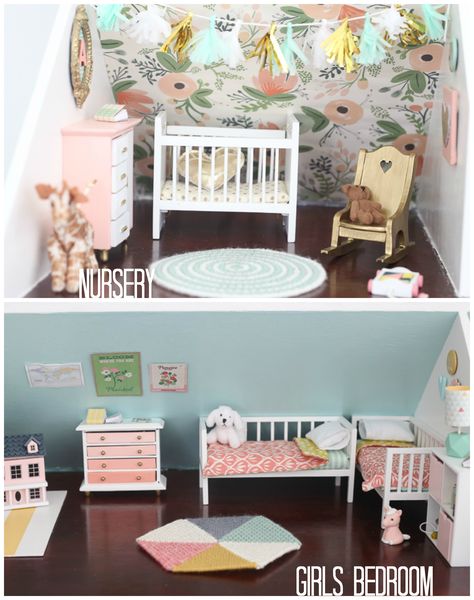 Dollhouse by CRAFTINESS IS NOT OPTIONAL Orchid Dollhouse, Dollhouse Renovation, Doll Diorama, Dollhouse Design, Dollhouse Living Room, Dollhouse Nursery, Girls Dollhouse, Doll Crib, Dollhouse Bedroom