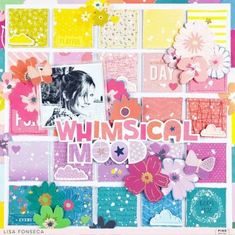 Rainbow Gird Block Page – Scrap Booking Colorful Scrapbook, Paige Evans, Rainbow Blocks, Pink Paislee, Layout Design Inspiration, Creative Lifestyle, Scrapbook Templates, Photo Layouts, Scrapbook Sketches