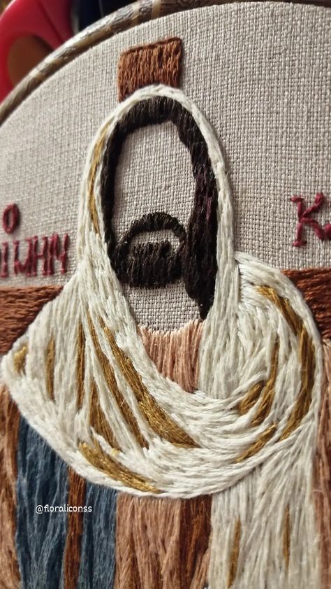 Our Lady Of Guadalupe Embroidery, Bible Embroidery, Jesus Embroidery, Catholic Embroidery, Religious Embroidery, Christian Embroidery, Advanced Embroidery, Hand Embroidery Projects, Cross Stitch Bird