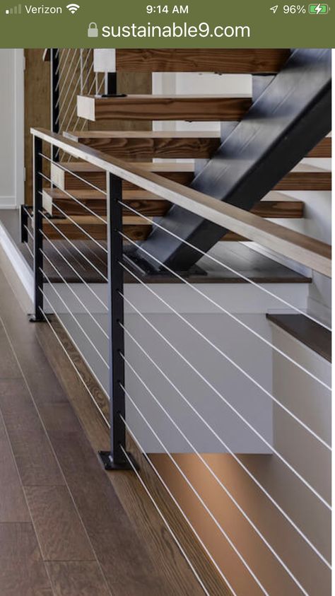 Terrace Railing, Iron Railings Outdoor, Industrial Staircase, Deck Railing Design, Staircase Railing Design, Stairs Design Interior, House Staircase, House Cladding, Staircase Storage