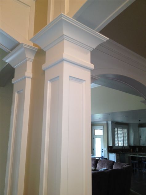 Pop Pillar Design, Pilar Design, House Molding, Outdoor Window Trim, House Pillar Design, Interior Pillars, House Pillars, Column Ideas, Simple Ceiling Design