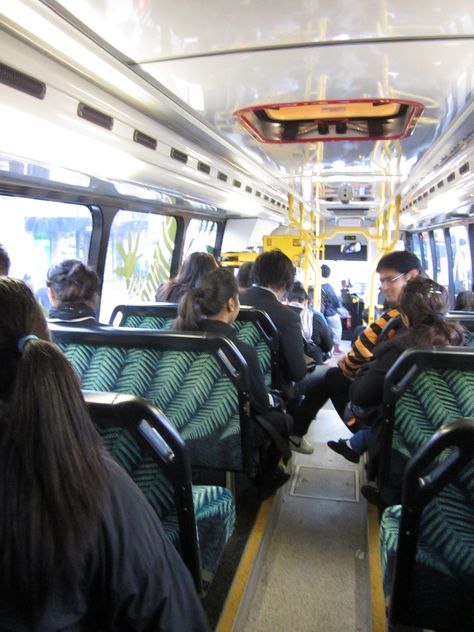 This photo is great because it proves the bus is a positive alternative to car use. It is full of people going to work and to school. (photo and story by Kathleen C.) School Photo, The Bus, Injury Prevention, Auckland, Going To Work, Dyson Vacuum, To Work, Wonder, Photographer