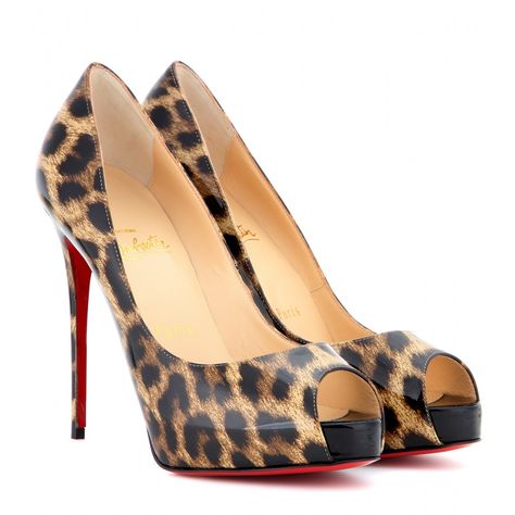 CHRISTIAN LOUBOUTIN New Very Privé 120 patent leather peep-toe pumps Brown Formal Shoes, Ostrich Legs, Black Patent Leather Pumps, Leopard Print Heels, Leopard Shoes, Red Louboutin, Leopard Heels, Cowboy Style, Stiletto Pumps