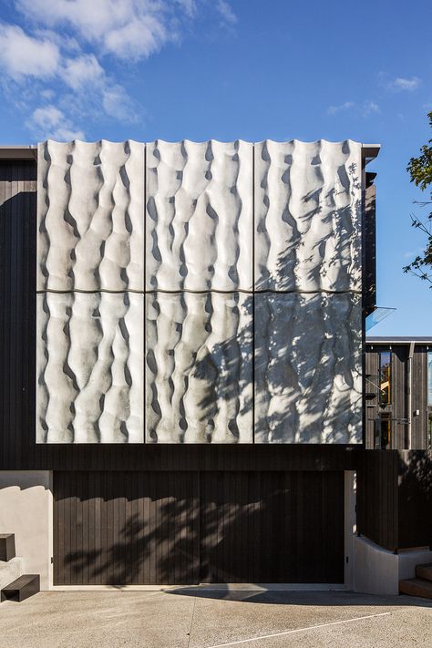 Concrete Panel Facade, Timber Interior, Precast Concrete Panels, New Zealand Architecture, Boat Shed, Facade Panel, Concrete Facade, Concrete Architecture, Architecture Life