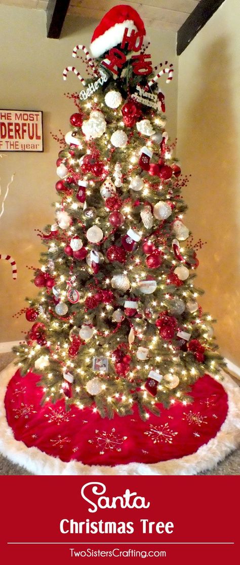 Christmas Tree Decorating Ideas: 20 Gorgeous DIY Ideas Christmas Tree Decorations For Kids, Best Christmas Tree Decorations, Outdoor Christmas Tree Decorations, Navidad Natural, Christmas Tree Inspo, Big Christmas Tree, Christmas Tree Images, Santa Christmas Tree, Diy Christmas Lights