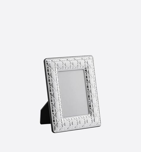 Silver-finish metal photo frame with Cannage motif – 9 cm x 13 cm Small Photo Frames, Metal Photo Frames, Christian Dior Couture, Glass Boxes, Small Photos, Small Frame, Luxury Gifts, Glass Ball, Luxury Home Decor