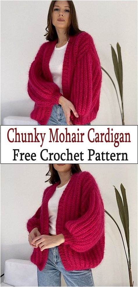 Free Crochet Chunky Sweater Patterns, Free Crochet Oversized Cardigan Patterns, Chunky Hexagon Cardigan Crochet, Crochet Bulky Cardigan, Crochet Sweater Chunky Yarn, Crochet Sweater Cardigan, Chunky Cardigan Pattern Free, Chunky Yarn Cardigan Crochet Pattern, Crochet Cardigan Chunky Yarn