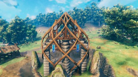 Spiral Tower, The Gherkin, Viking House, Viking Life, Cabin Art, Viking Culture, Amazing Buildings, Survival Games, Watch Tower