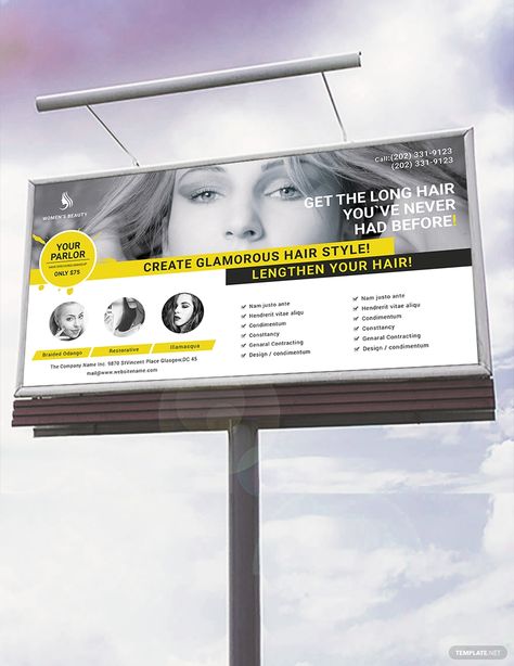 Free Beauty Parlor Billboard Template #AD, , #AFFILIATE, #Beauty, #Free, #Parlor, #Template, #Billboard Billboard Hot 100 Template, Billboard Template White, Billboard Template, General Contracting, Glamorous Hair, Beauty Parlor, Learning Graphic Design, Promote Your Business, Text Image