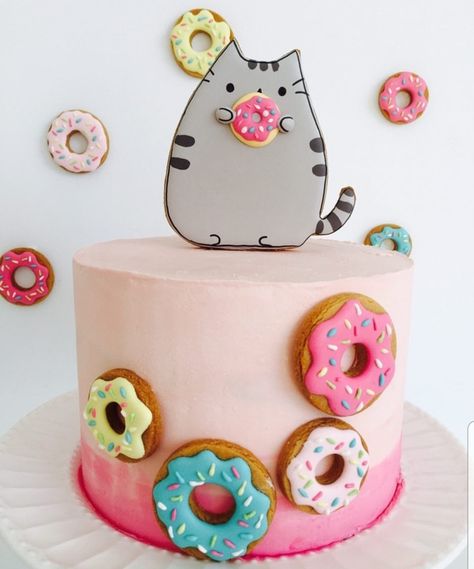 Cakes Videos, Birthday Cake Vanilla, Bolo Paris, Pusheen Birthday, Kitten Cake, Birthday Cake For Cat, Cake Vanilla, Cartoon Cake, Birthday Cake Ideas