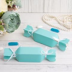 Candy Shape Favor Boxes - Cardboard Wedding Gift Boxes | eFavormart Candy Favor Boxes, Turquoise Party, Ribbon Cards, Candy Wedding Favors, Candy Gift Box, Unique Favors, Wedding Gift Boxes, Candy Favors, Satin Ribbons