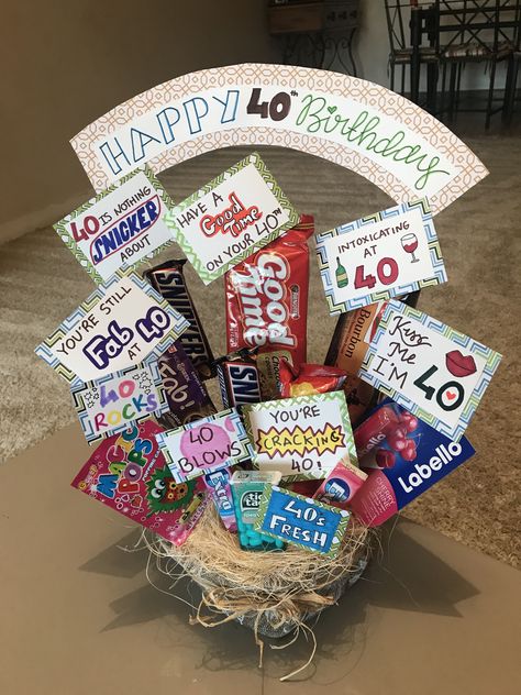 #Chocolate Bouquet  # Special Friend # 40th Birthday Diy 40th Birthday Gifts For Him, 40th Birthday Gifts Diy, Bouquet Chocolate, 40th Birthday Presents, 40th Bday Ideas, 40th Birthday Gifts For Women, Anniversaire Diy, 40th Birthday Funny, Gift Baskets For Women