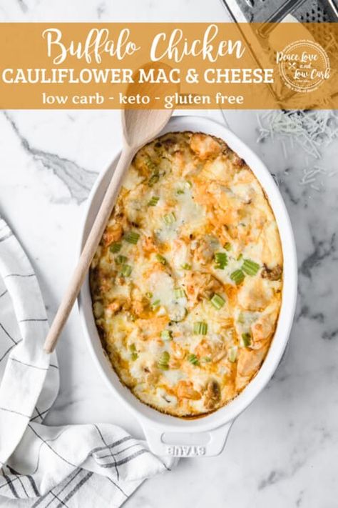 Buffalo Chicken And Cauliflower, Chicken And Cauliflower Casserole, Buffalo Chicken Cauliflower, Chicken And Cauliflower, Keto Mac And Cheese, Peace Love And Low Carb, Egg Diet Plan, Cauliflower Mac And Cheese, Chicken Cauliflower