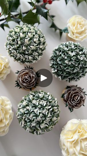 38K views · 129 reactions | FOR THE WEEKEND It’s December! Woohoo, so now we can all get properly festive right?! Here’s a really easy little cake to add to your collection. A little ball of festive foliage! Just green and white. Simples 🎄 Happy weekend. Rachel x . . . #festive #easycake #festivefood #christmascake #christmasideas #cupcakequeen #cupcakeaddict #bakesofinstagram #buttercreamart #buttercreampiping #cupcakes #cakephotography #flower piping #igcakes #hand piped flowers #cakes of instagram #buttercream #inspiration #cakeoftheday #cakeclasses #pipingtutorials #stylemepretty #trendingreels #wiltoncakes | Rachelle's | Lainey Wilson · Christmas Cookies Christmas Buttercream Flowers, Piped Flowers, Flower Piping, Cupcake Queen, Piping Flowers, Lainey Wilson, Cake Classes, Cream Art, Cake Photography