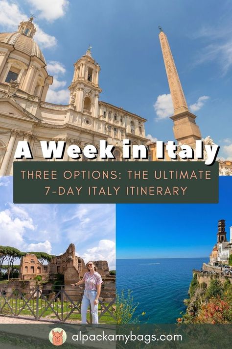 The Ultimate 7-Day Italy Itinerary Plan A Trip To Italy, Italy Vacation Itinerary, Week In Italy, Itinerary Ideas, Things To Do In Italy, Best Of Italy, Vacation Itinerary, Italy Itinerary, Europe Itineraries