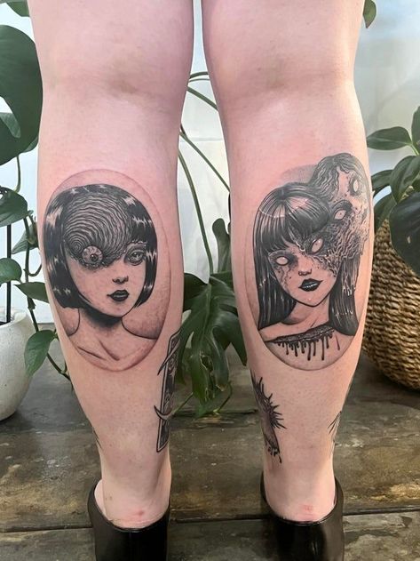 Junji Ito Tattoo, Black Flash Tattoos, Watercolor Tattoo Ideas, Tatoo Inspiration, Funky Tattoos, Sick Tattoo, Wicked Tattoos, Scary Tattoos, Tattoos For Women Half Sleeve