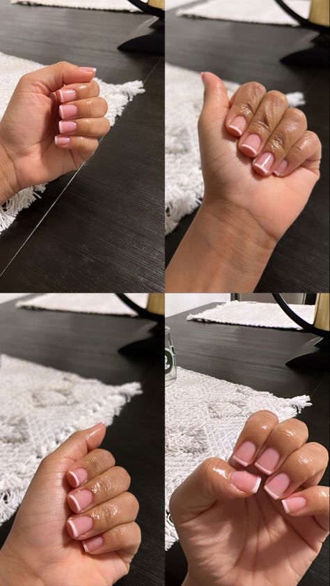 Natural Pink French Manicure, Pink Over Pink French Tip, Sheer Pink French Manicure, French Manicure Pink Base, Pink Nail Bed French Tip, Pink French Manicure, Pink French Nails, Pink French, French Manicure