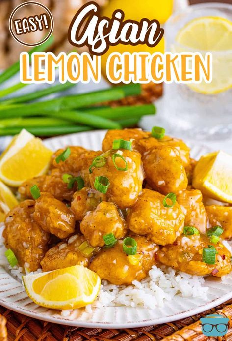 Asian Lemon Chicken, Chinese Lemon Chicken, Lemon Chicken Recipe, Tasty Dinner, Easy Asian, Easy Chinese Recipes, Popcorn Chicken, Air Fryer Dinner Recipes, Country Cooking