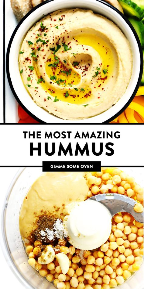 Humus Recept, Arabisk Mat, The Best Hummus, Best Hummus Recipe, Best Hummus, Hummus Recipe Homemade, Gimme Some Oven, Homemade Hummus, India Food