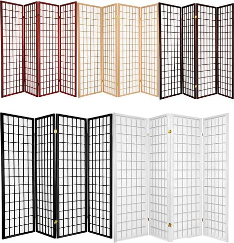 Shoji Screens of various lengths and colors for room separation. Shoji Room Divider, Room Divider Privacy, Screen Divider, Office Dividers, Screen Partition, 4 Panel Room Divider, Hanging Room Dividers, Home Panel, Shoji Screen