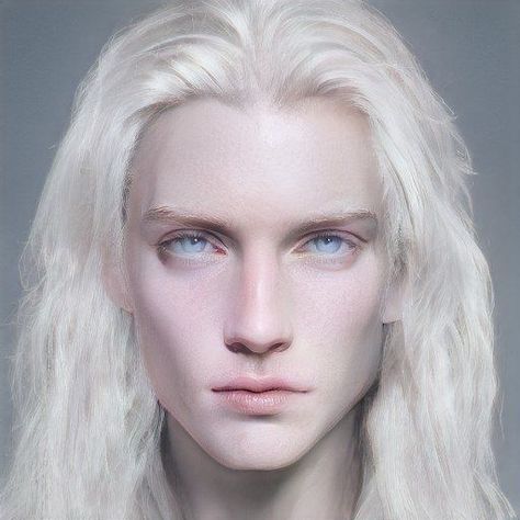 Cancerian Man, White Hair Men, Boy With White Hair, Snape Fanart, Face App, Blue Eyed Men, Long White Hair, Digital Portrait Art, White Eyes