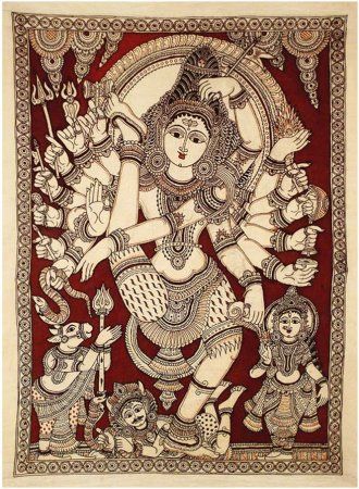 Indian Painting Styles...Kalamkari Paintings (Andhra Pradesh) | Page 8 | Indusladies Kalamkari Painting Traditional, Nataraja Painting, Kalamkari Motifs, Shiva Nataraja, Kalamkari Art, Backpiece Tattoo, Indian Arts, Painting Styles, Kerala Mural Painting