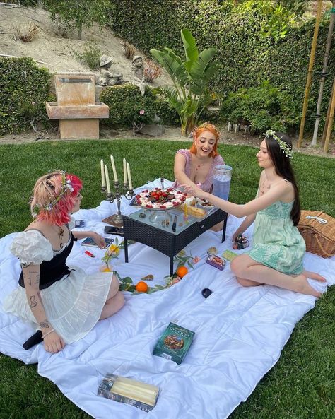 Fairy Sisters, Flower Party Themes, Kailee Morgue, Solstice Party, Witch Fairy, Fairy Tea Parties, Picnic Birthday, Girl Friends, 22nd Birthday