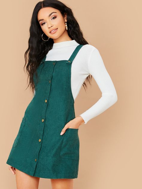 Corduroy pinafore dress