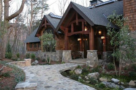 Sturbridge Plan Details Rustic House Ideas Exterior, Mountain House Aesthetic Exterior, Lodge Style Exterior, Rustic Lodge Floor Plans, One Story Rustic House Plans, Lake Homes Exterior Rustic, Rustic Mountain Ranch House Plans, Montana House Plans, Mountain Lake House Plans