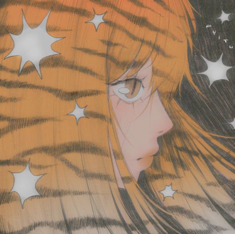 Tiger Girl, Orange Icons:), Art Icon, Girl Icons, Pretty Art, Cute Icons, Aesthetic Art, Aesthetic Anime, The Sky