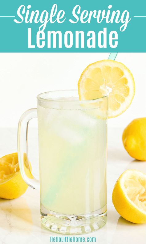 Lemonade Recipe For One, Single Serving Lemonade Recipe, Homeade Lemonade, Lemonaid Recipe, Lemonade With Lemon Juice, Classic Lemonade Recipe, Fresh Lemonade Recipe, Good Lemonade Recipe, Easy Lemonade Recipe