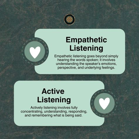 Empathetic listening involves truly understanding and feeling the speaker's emotions, while active listening involves fully concentrating on, understanding, responding to, and remembering what is being said. Both are important in effective communication and building strong relationships. #ProsperU #ProsperUniversity  #HolisticWealth #WealthJourney #FinancialFreedom #PersonalGrowth  #HealthAndWealth #LifeSuccess #WealthBuilding #SuccessMindset #WealthManagement Empathetic Listening, Training Room, Active Listening, Life Success, Wealth Management, Strong Relationship, Success Mindset, Effective Communication, Office Casual