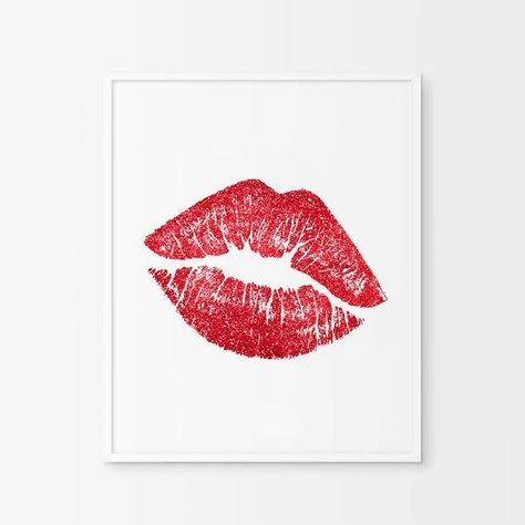 Red Lip Quotes, Kiss Tattoo On Neck, Red Lips Tattoo, Lip Print Tattoos, Red Glitter Lips, Lips Printable, Kiss Artwork, Best Cover Up Tattoos, Lips Sketch