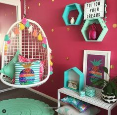 Create a luxurious a Loft Beds, Teen Girl Bedroom, Girl Bedroom Designs, Trendy Bedroom, Remodel Bedroom, Teen Room, Organization Bedroom