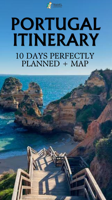 10-day Portugal itinerary. Just follow this perfect route. Day-by-day, what to see & where to go. 10 Days In Portugal Itinerary, Portugal By Train, Portugal 10 Day Itinerary, Southern Portugal Itinerary, Portugal Travel Itinerary, Portugal Itinerary 10 Days, Portugal Elopement, Portugal Places To Visit, Portugal Roadtrip